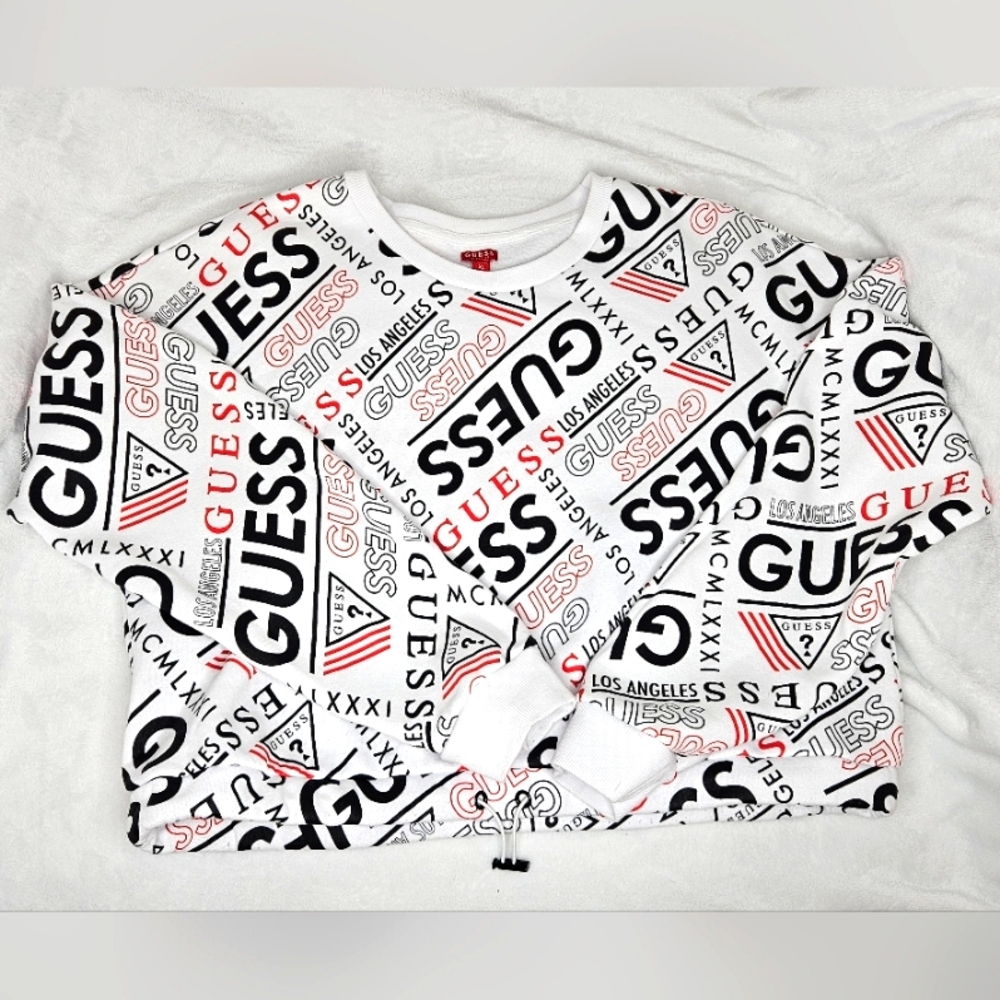 Guess Logo Cropped Sweatshirt